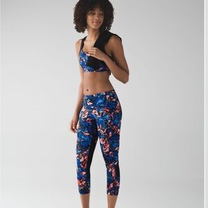 Lululemon Pace Rival Crop Paint Storm Harbor Blue Multi / Black